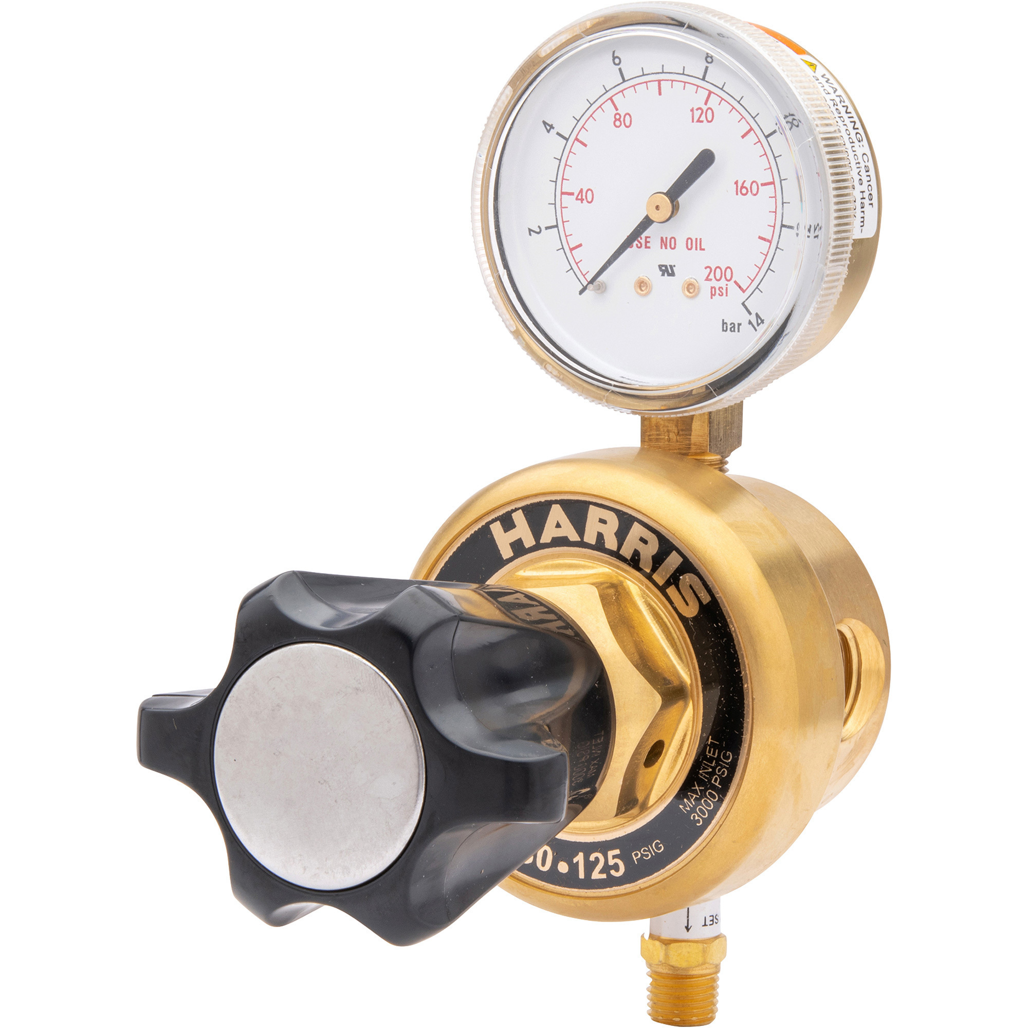 Harris HP3530-125 Brass In-Line Manifold Regulator for Pipeline, For Non-Corrosive Gas, 3000 PSIG, Model# 4000802